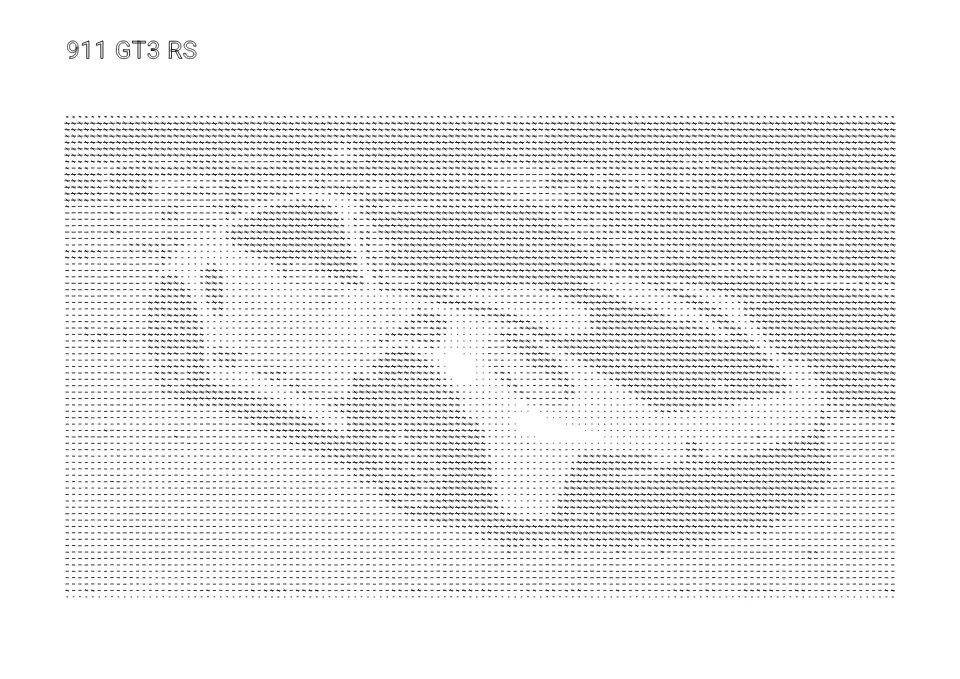 Porsche 911 GT3 RS converted into the Drawn Slowly Etched pen style