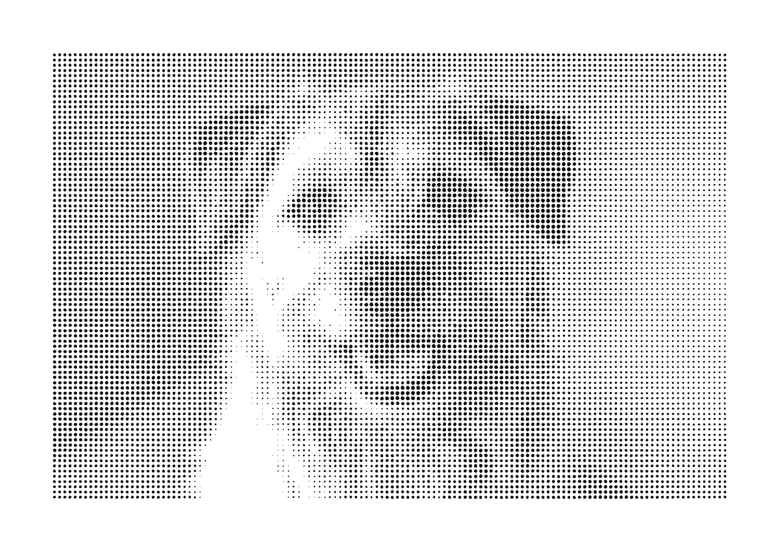 Dog photograph drawn in the Dot style